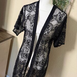 Express Black Lace Robe